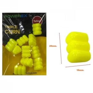 Powerex Triple Corn Yumuşak Sarı Üçlü Yüzen Silikon Mısır (10 adet)