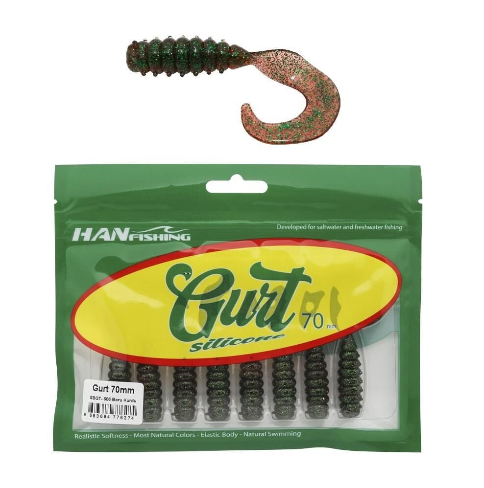 Hanfish Gurt 70 7cm Silikon Yem 8 Adet SBGT606 Boru Kurdu