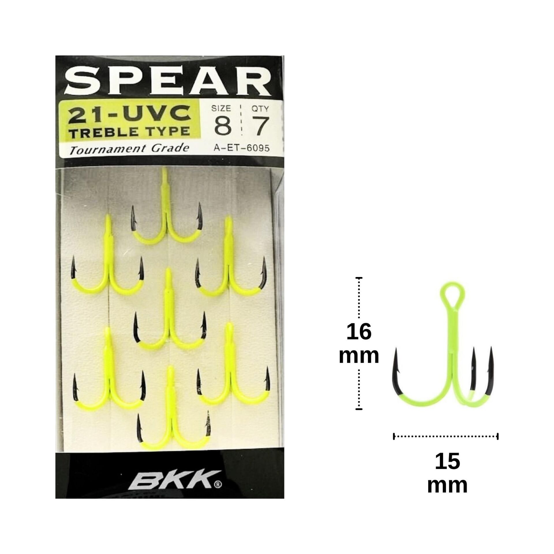 BKK Spear-21 UVC No:8 Üçlü Olta İğnesi 7 Adet