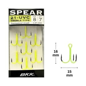 BKK Spear-21 UVC No:8 Üçlü Olta İğnesi 7 Adet