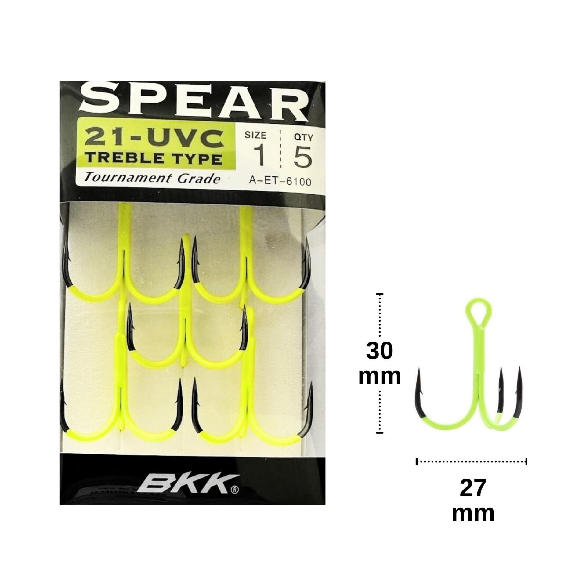 BKK Spear-21 UVC No:1 Üçlü Olta İğnesi 5 Adet