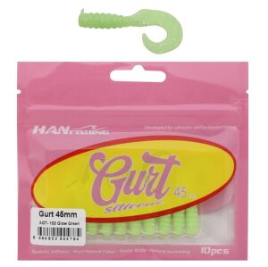 Hanfish Gurt 45 4.5cm LRF Silikon Yem 10 Adet AGT103 Glow Green
