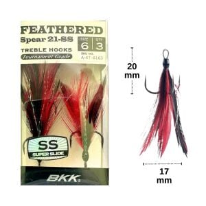 BKK Feathered Spear 21-SS No:6 Üçlü Olta İğnesi 3 Adet