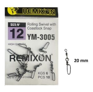 Remixon YM-3005 No:12 Klipsli Fırdöndü 10 adet