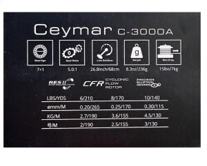 Okuma Ceymar C-3000A Dark Grey Spin Olta Makinesi