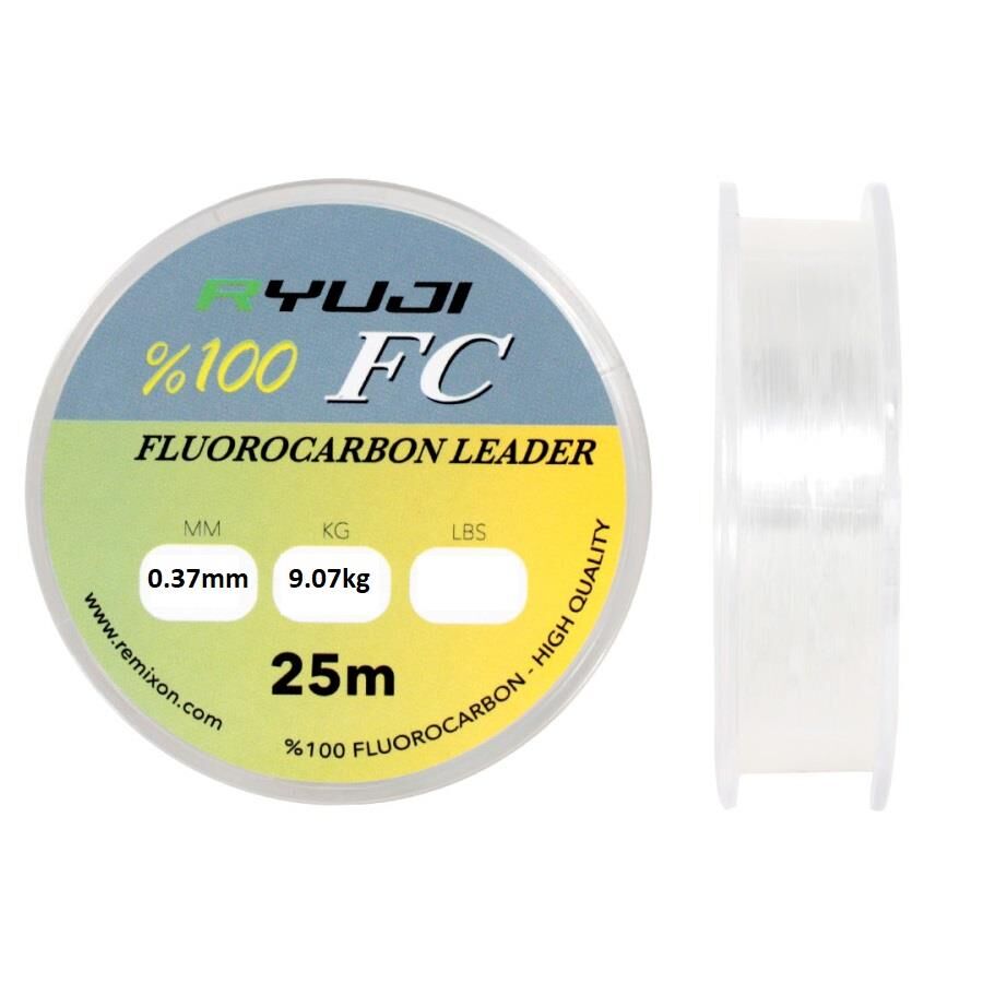 Ryuji FC 0.37mm 25m %100 Fluorocarbon Misina
