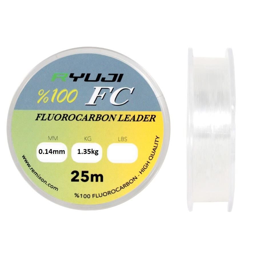 Ryuji FC 0.14mm 25m %100 Fluorocarbon Misina