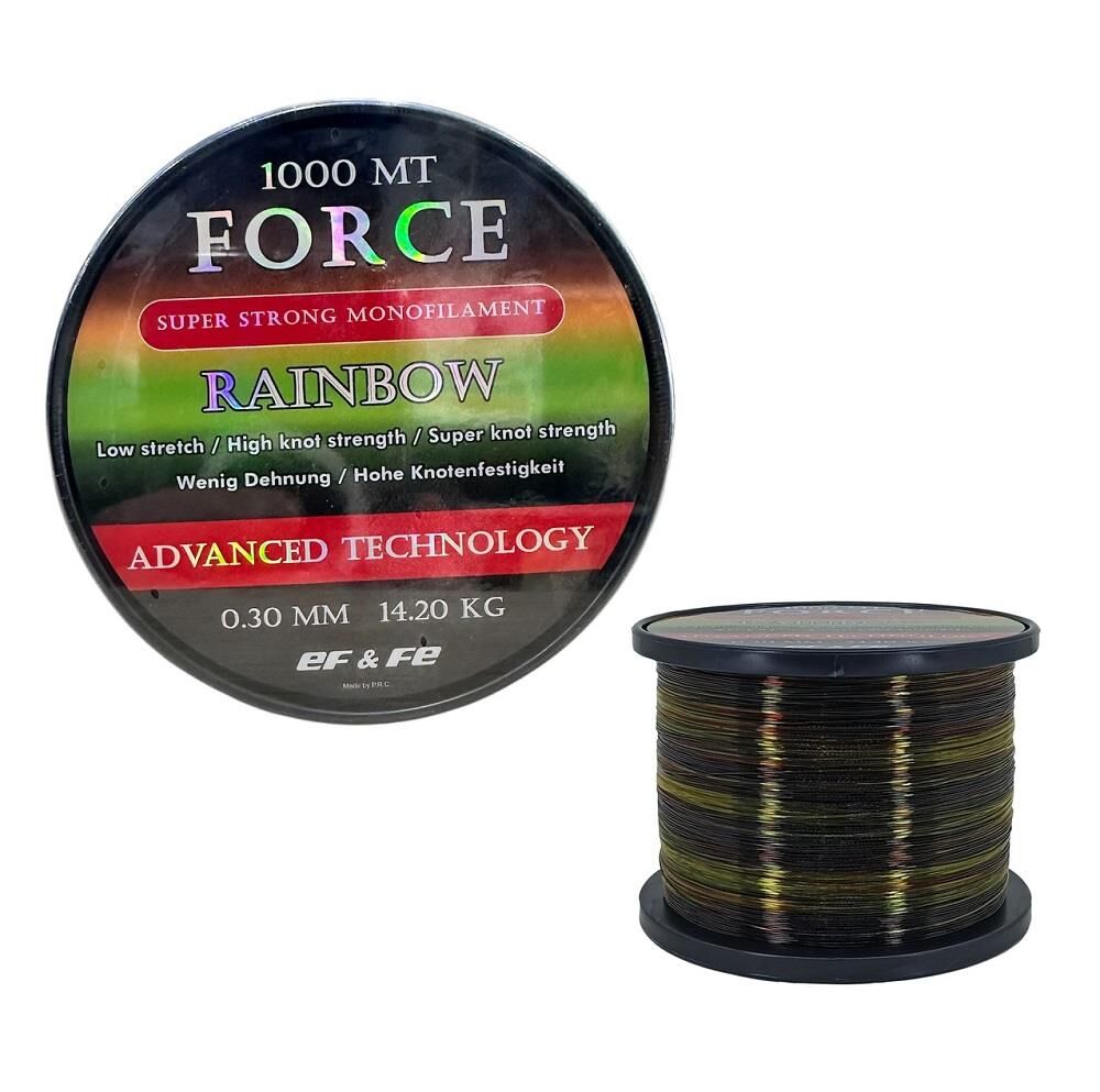 Effe Force 1000m 0.30mm Monofilament Bobin Misina Rainbow