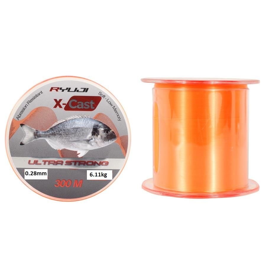 Ryuji X-Cast 0.28mm 300m Orange Monofilament Misina