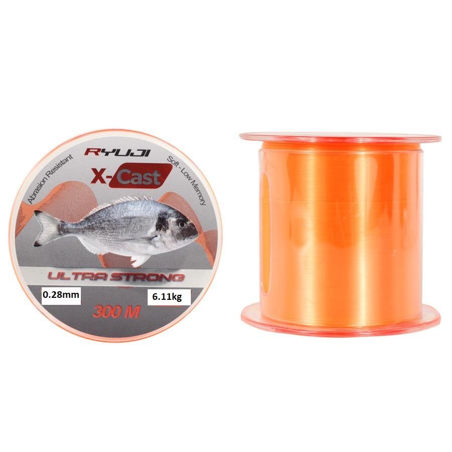 Ryuji X-Cast 0.28mm 300m Orange Monofilament Misina