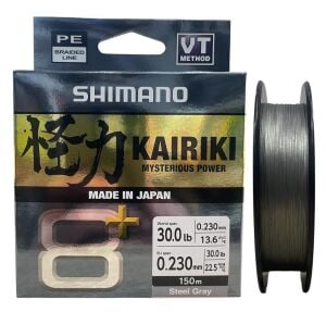 Shimano Kairiki 8+ 150 Mt 0.23mm İp Misina Steel Gray