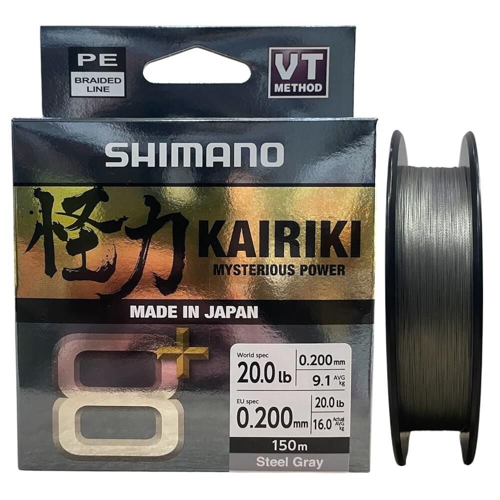 Shimano Kairiki 8+ 150 Mt 0.20mm İp Misina Steel Gray