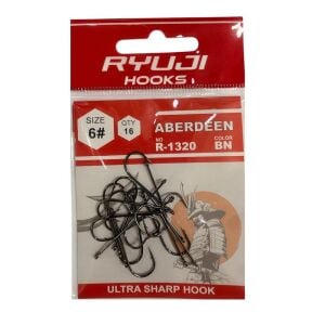 Ryuji Aberdeen R-1320 No:6 Delikli Siyah Nikel Olta İğnesi 16 Adet