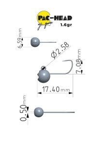 Fujin Pac-Head Aji Game Jighead Zoka 10 No 1.6gr 5 Adet