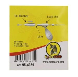 Extra Carp Lead Clips and Tail Rubber Sazan Kurşun Aparatı 6 Adet