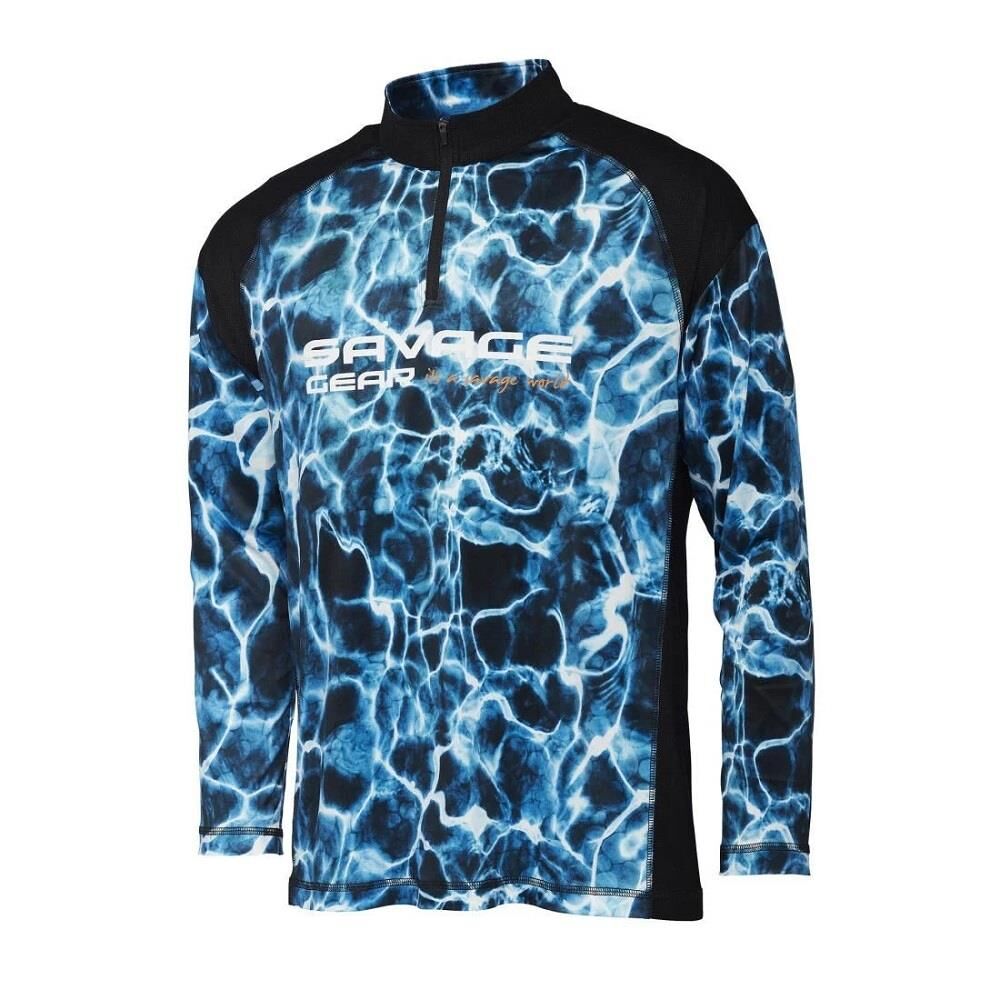 Savage Gear M Beden Marine UV Long Sleeve Sea Blue Uzun Kollu Tişört