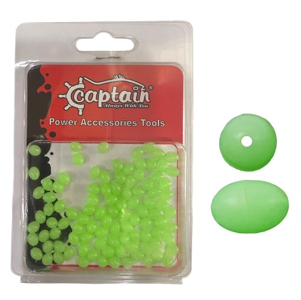 Captain Glow 7mm Oval Çapari ve Takım Boncuğu 100'lü Paket