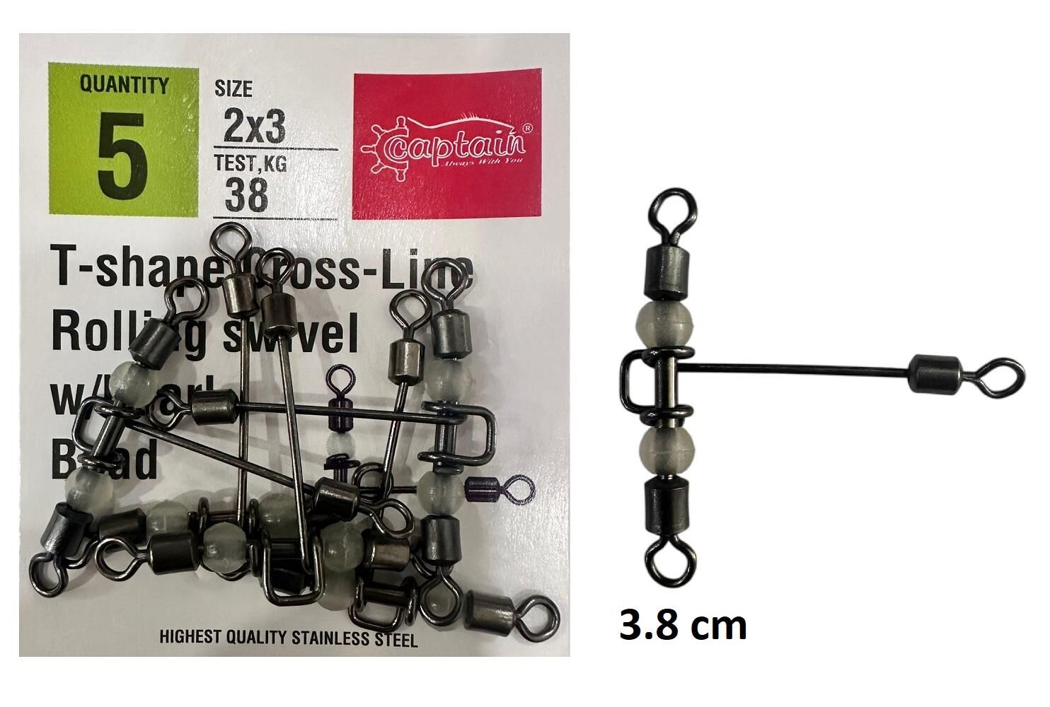 Captain 5126 Boy:2x3 Üçlü Boncuklu Uzun T Fırdöndü 5 Adet