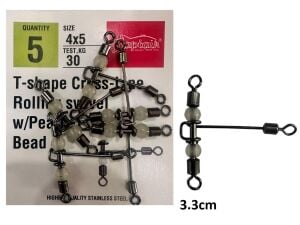 Captain 5126 Boy:4x5 Üçlü Boncuklu Uzun T Fırdöndü 5 Adet