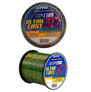Nippon Raptor Ultra Cast 3D 1200mt 0.34mm 7.4kg Monofilament Bobin Misina Camo