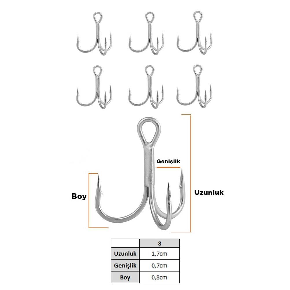 Fujin Falcon No:8 Süper Anti-Rust Üçlü İğne 6 Adet