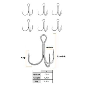 Fujin Falcon No:8 Süper Anti-Rust Üçlü İğne 6 Adet