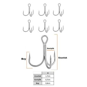 Fujin Falcon No:8 Süper Anti-Rust Üçlü İğne 6 Adet