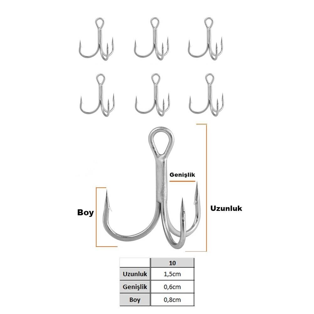 Fujin Falcon No:10 Süper Anti-Rust Üçlü İğne 6 Adet