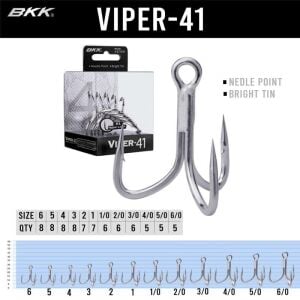BKK Viper-41 No:1/0 Üçlü Olta İğnesi 6 Adet