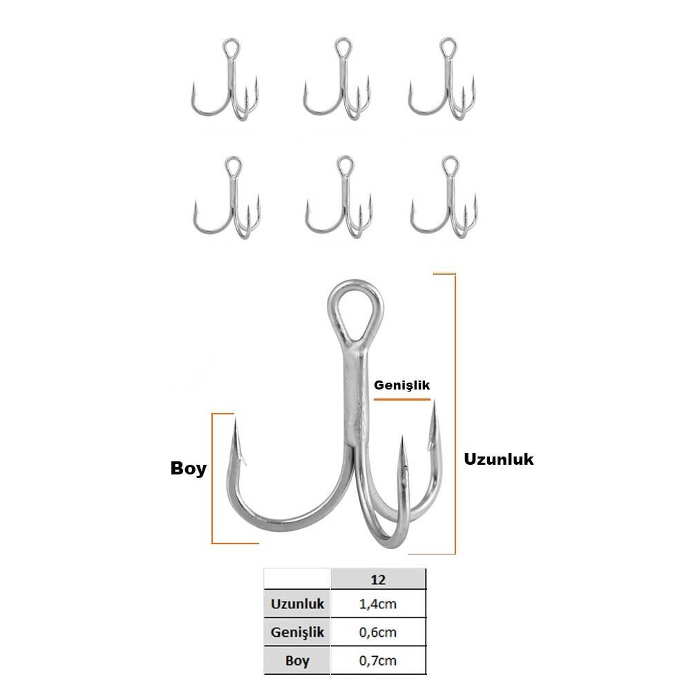 Fujin Falcon No:12 Süper Anti-Rust Üçlü İğne 6 Adet