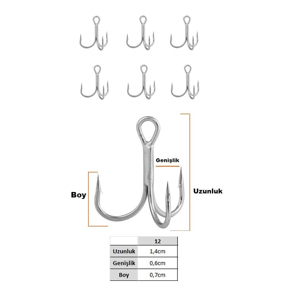 Fujin Falcon No:12 Süper Anti-Rust Üçlü İğne 6 Adet