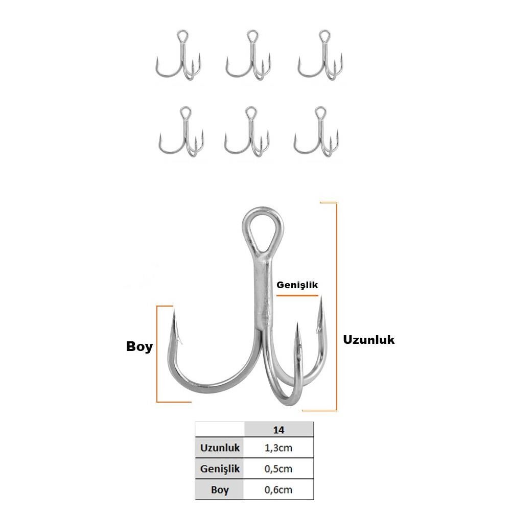 Fujin Falcon No:14 Süper Anti-Rust Üçlü İğne 6 Adet