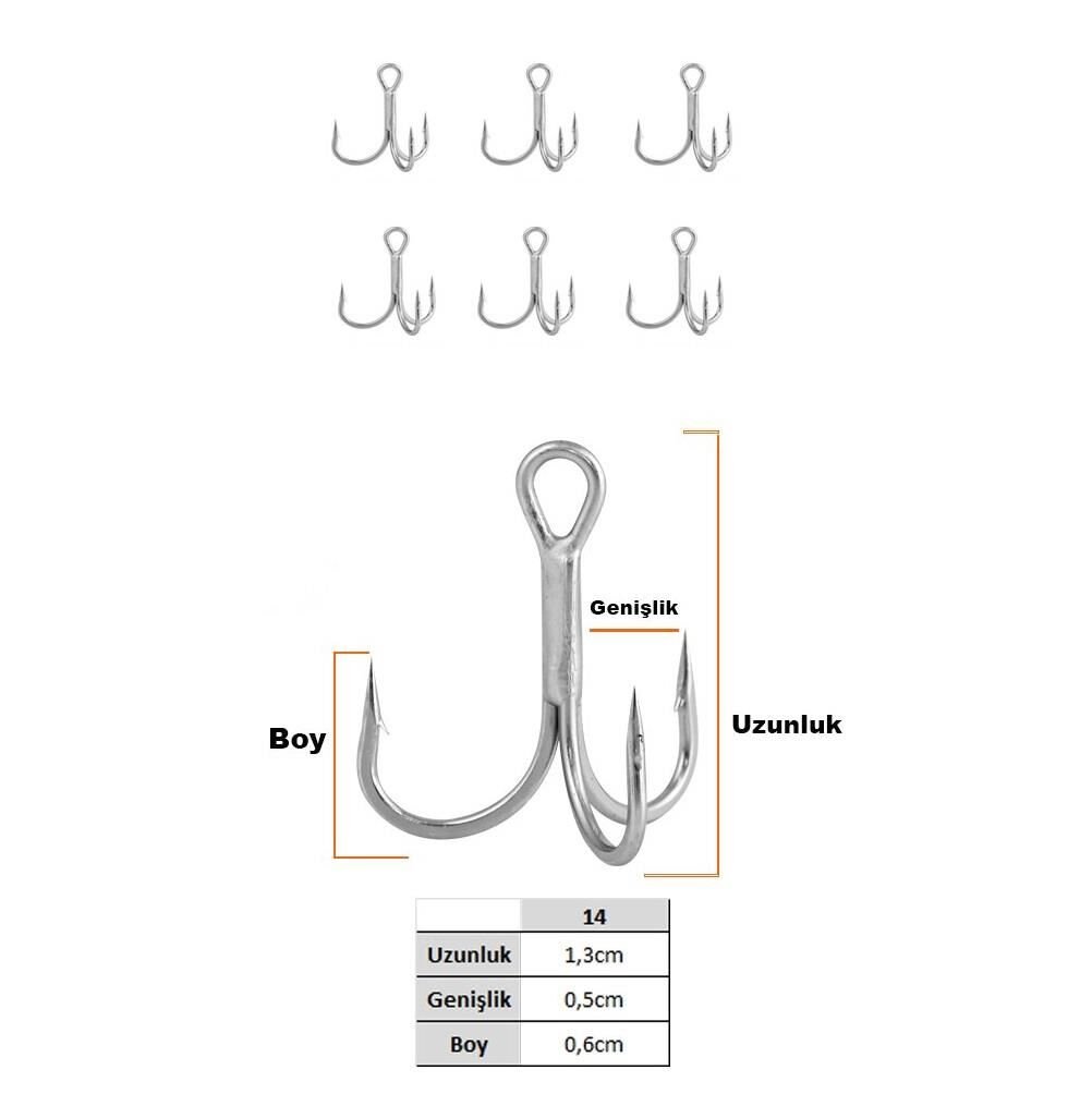Fujin Falcon No:14 Süper Anti-Rust Üçlü İğne 6 Adet