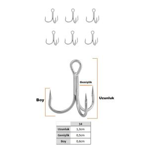 Fujin Falcon No:14 Süper Anti-Rust Üçlü İğne 6 Adet