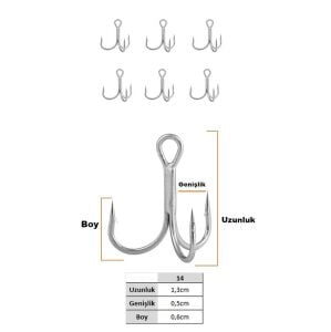 Fujin Falcon No:14 Süper Anti-Rust Üçlü İğne 6 Adet