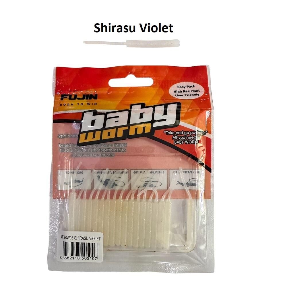 Fujin Baby Worm 5.2cm Floating LRF Silikonu (18 adet) Shirasu Violet