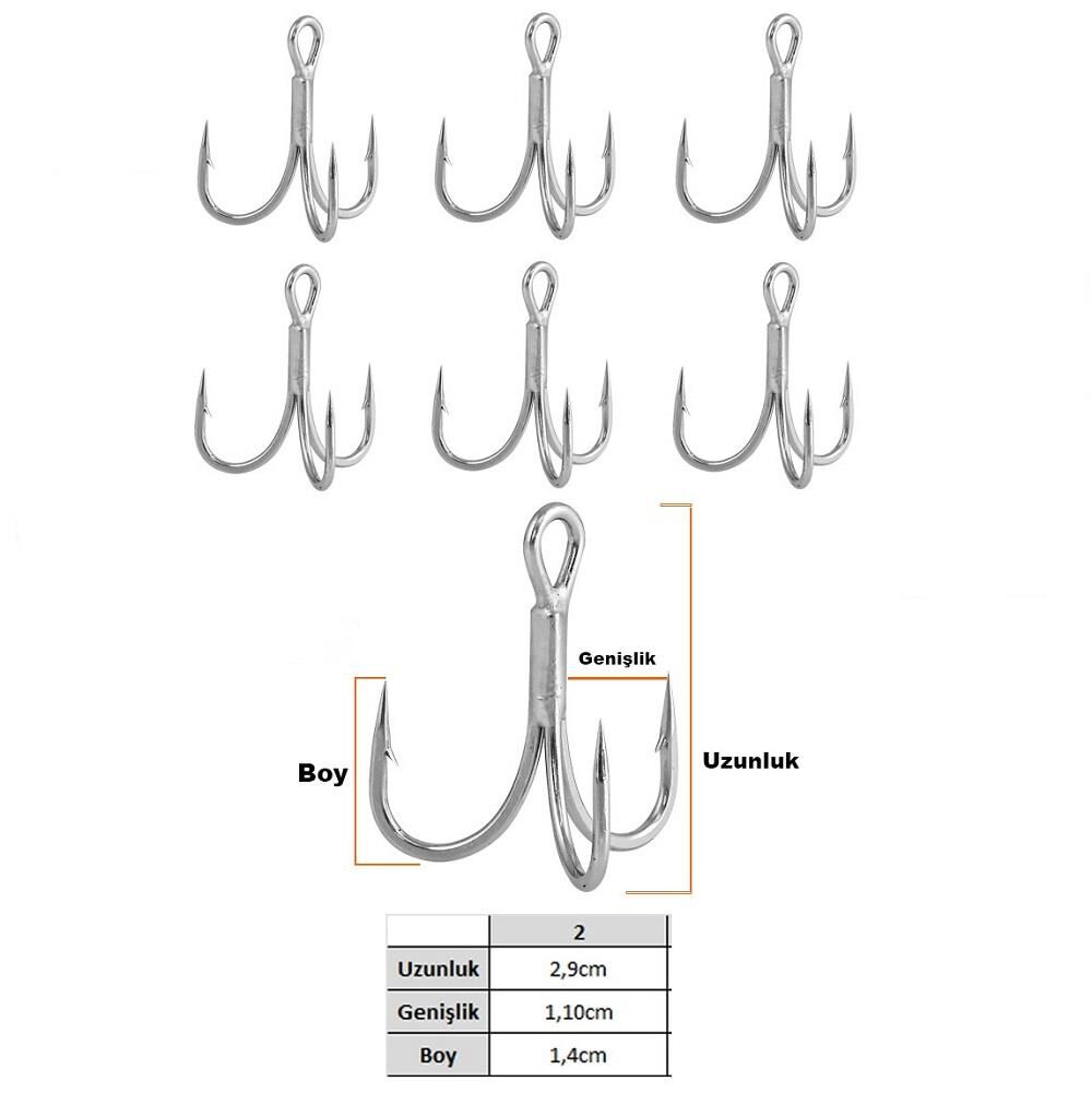 Fujin Hawk No:2 Süper Anti-Rust Üçlü İğne 6 Adet