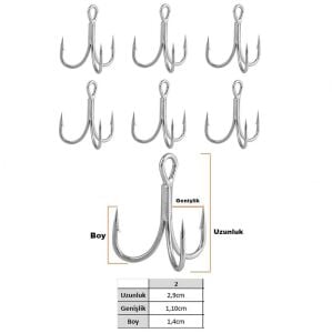 Fujin Hawk No:2 Süper Anti-Rust Üçlü İğne 6 Adet