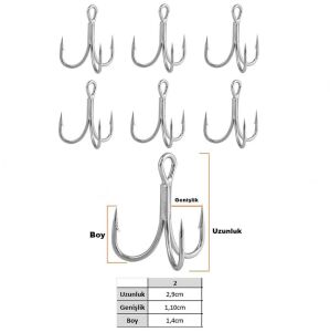 Fujin Hawk No:2 Süper Anti-Rust Üçlü İğne 6 Adet