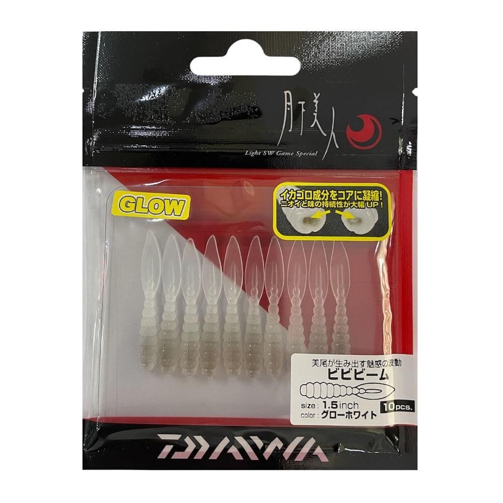 Daiwa Gekkabijin Bibibeam 1.5inch 4cm Lrf Silikon Yem 10 Adet Glow White