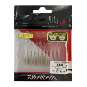 Daiwa Gekkabijin Bibibeam 1.5inch 4cm Lrf Silikon Yem 10 Adet Glow White
