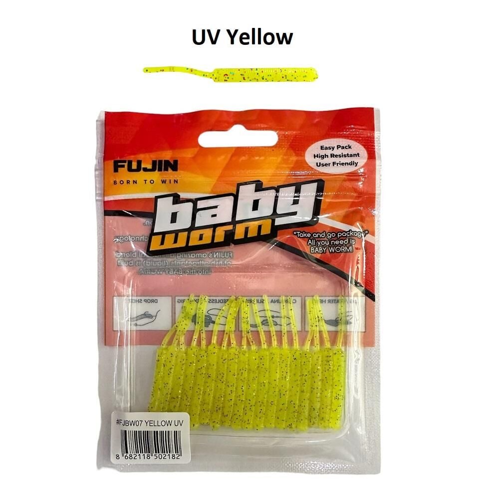 Fujin Baby Worm 5.2cm Floating LRF Silikonu (18 adet) UV Yellow