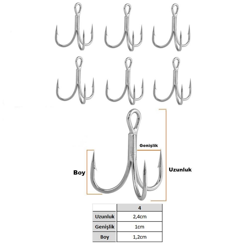 Fujin Hawk No:4 Süper Anti-Rust Üçlü İğne 6 Adet