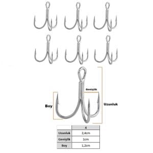 Fujin Hawk No:4 Süper Anti-Rust Üçlü İğne 6 Adet