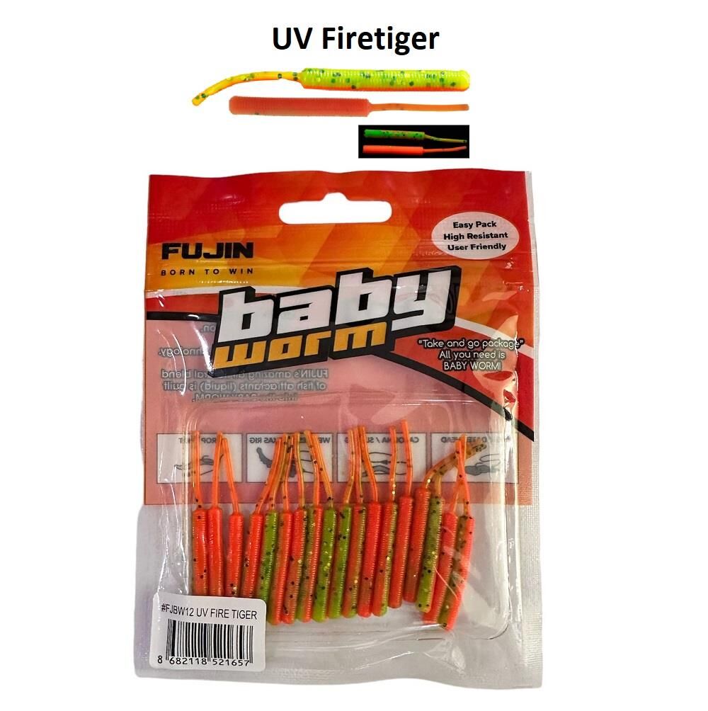 Fujin Baby Worm 5.2cm Floating LRF Silikonu (18 adet) UV Firetiger