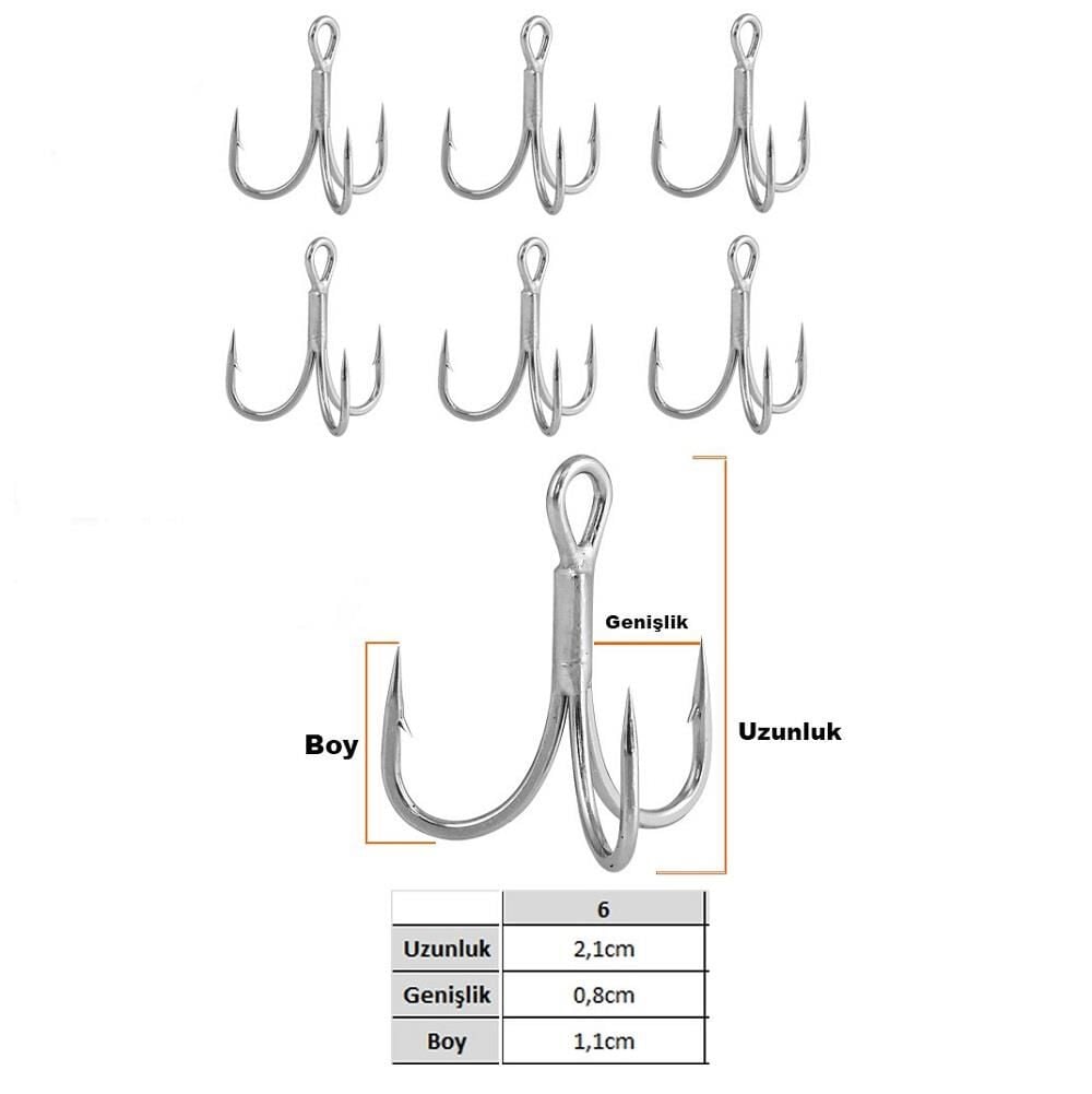 Fujin Hawk No:6 Süper Anti-Rust Üçlü İğne 6 Adet