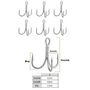 Fujin Hawk No:6 Süper Anti-Rust Üçlü İğne 6 Adet