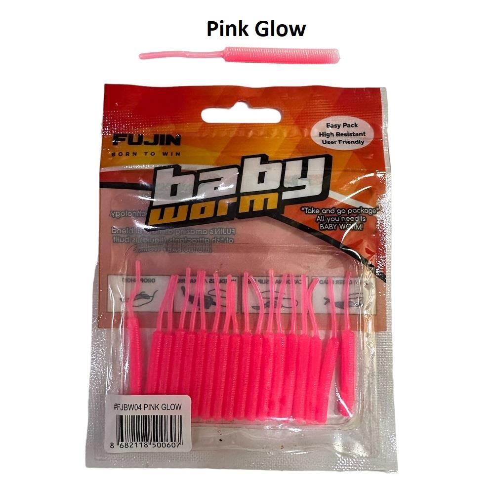 Fujin Baby Worm 5.2cm Floating LRF Silikonu (18 adet) Pink Glow