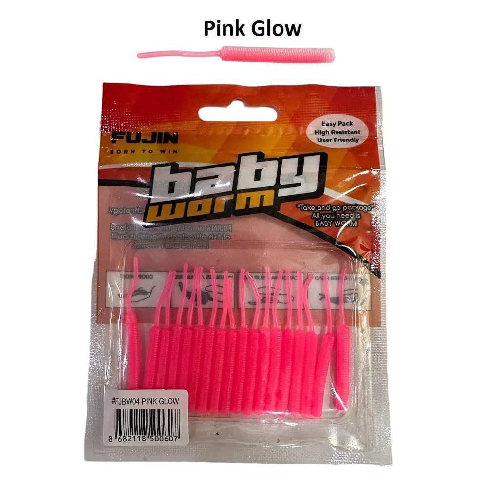 Fujin Baby Worm 5.2cm Floating LRF Silikonu (18 adet) Pink Glow