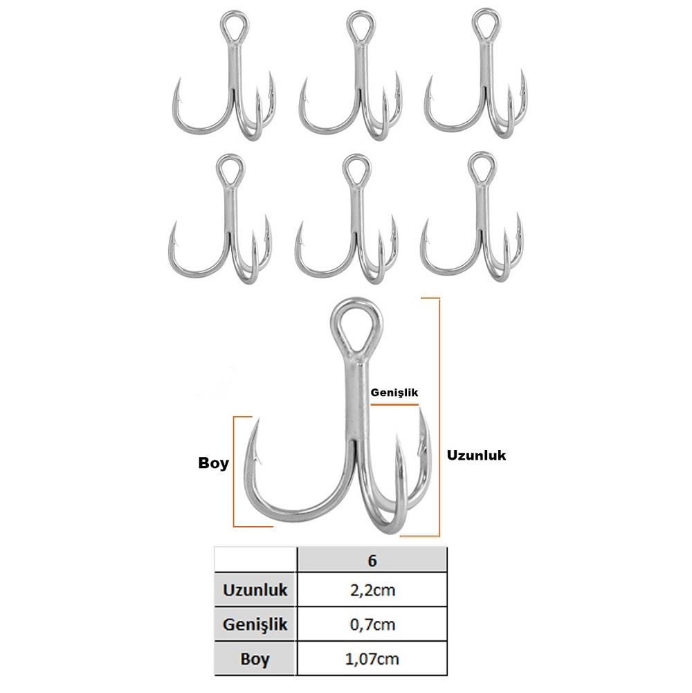Fujin Eagle No:6 Süper Anti-Rust Üçlü İğne 6 Adet